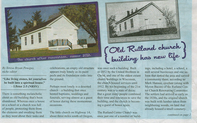 Old Rutland church text